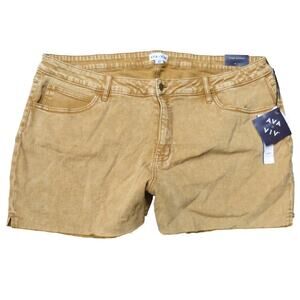 Ava & Viv Women's Plus Size Burnt Orange Mid-Rise Jean Shorts - Size 24W - NWT